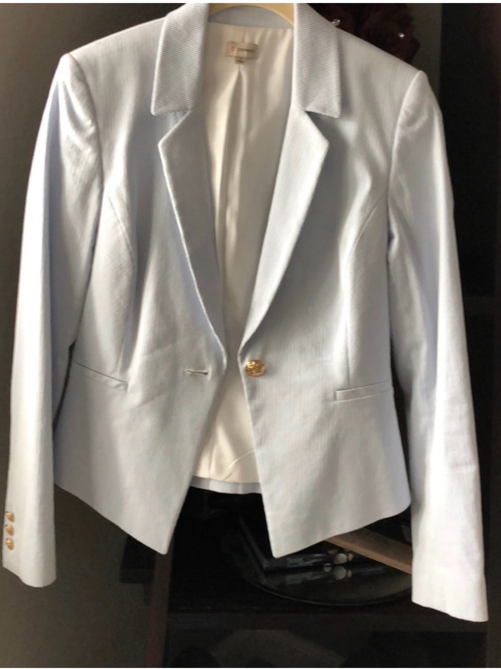 Daniel Cremieux Light Blue Tailored Blazer with Gold Button